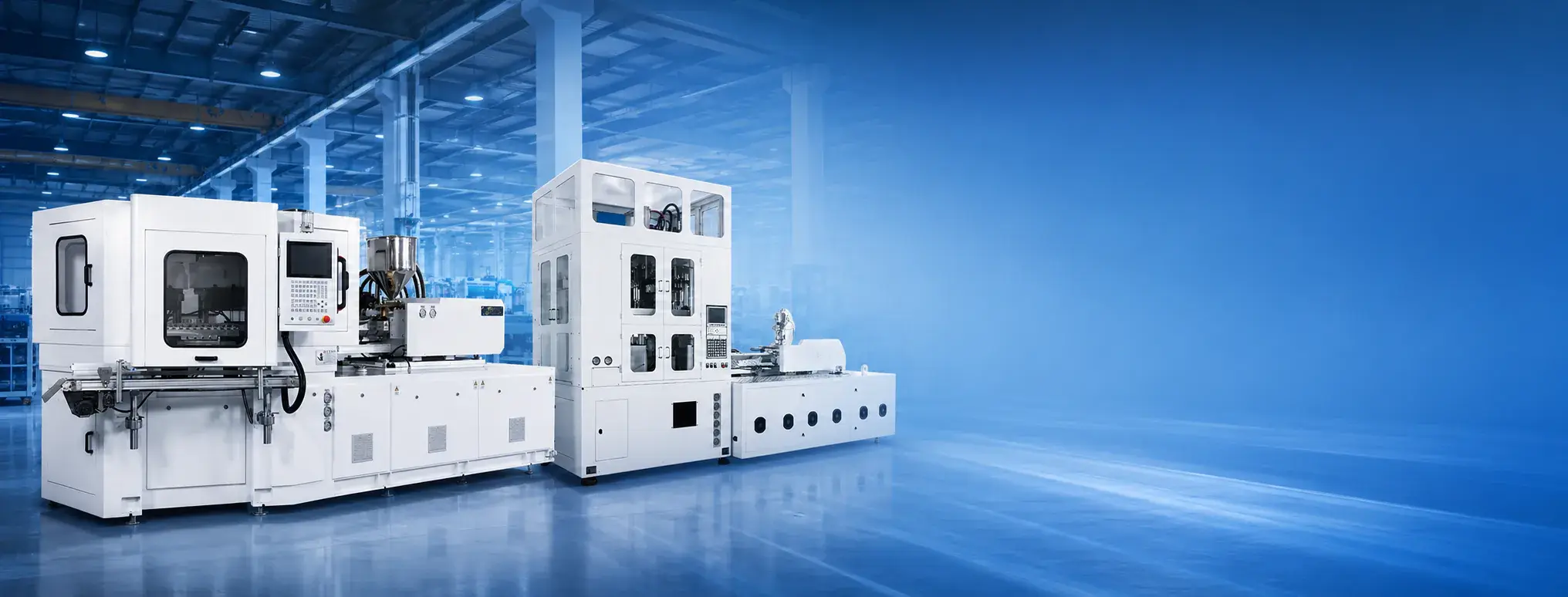 Factory production line with precision machinery